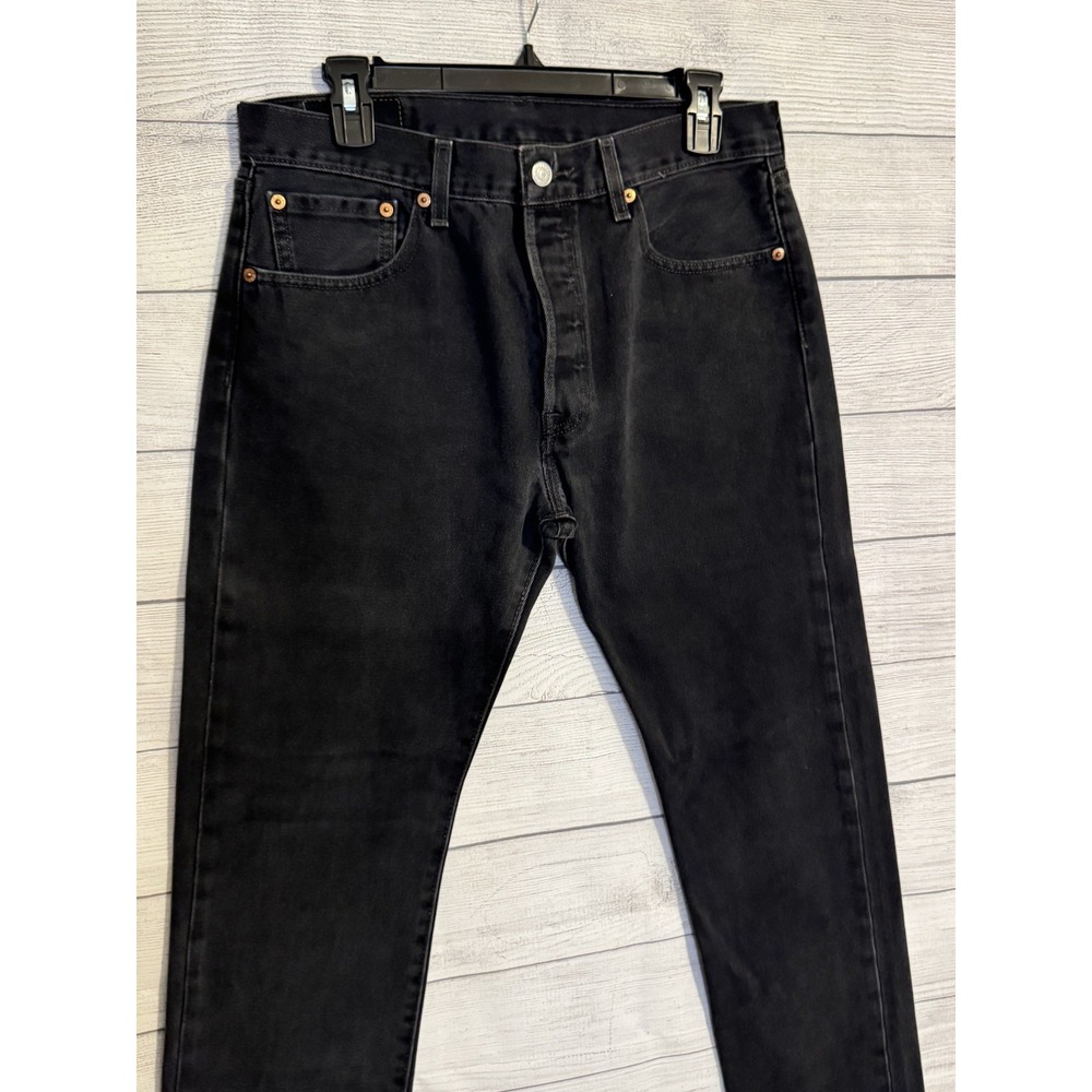 Levi's 501 Original Fit Button Fly Jeans 32x32 Black Straight Leg - Picture 4 of 8